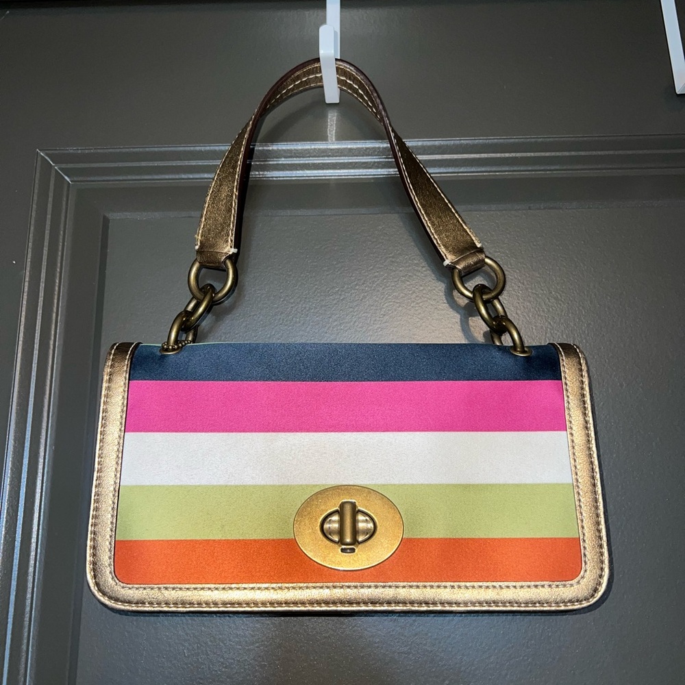 Vintage Striped Coach Bag